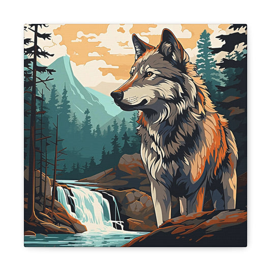 3BDL – Wolf at the River – Canvas Gallery Wraps