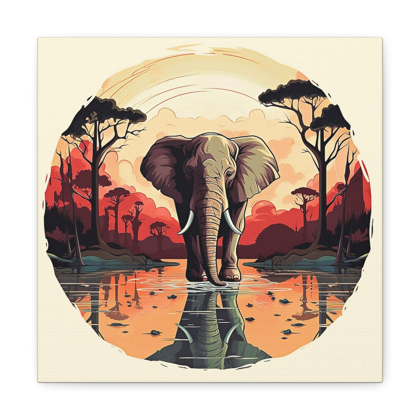 3BDL – Elephant in the Savannah – Canvas Gallery Wraps